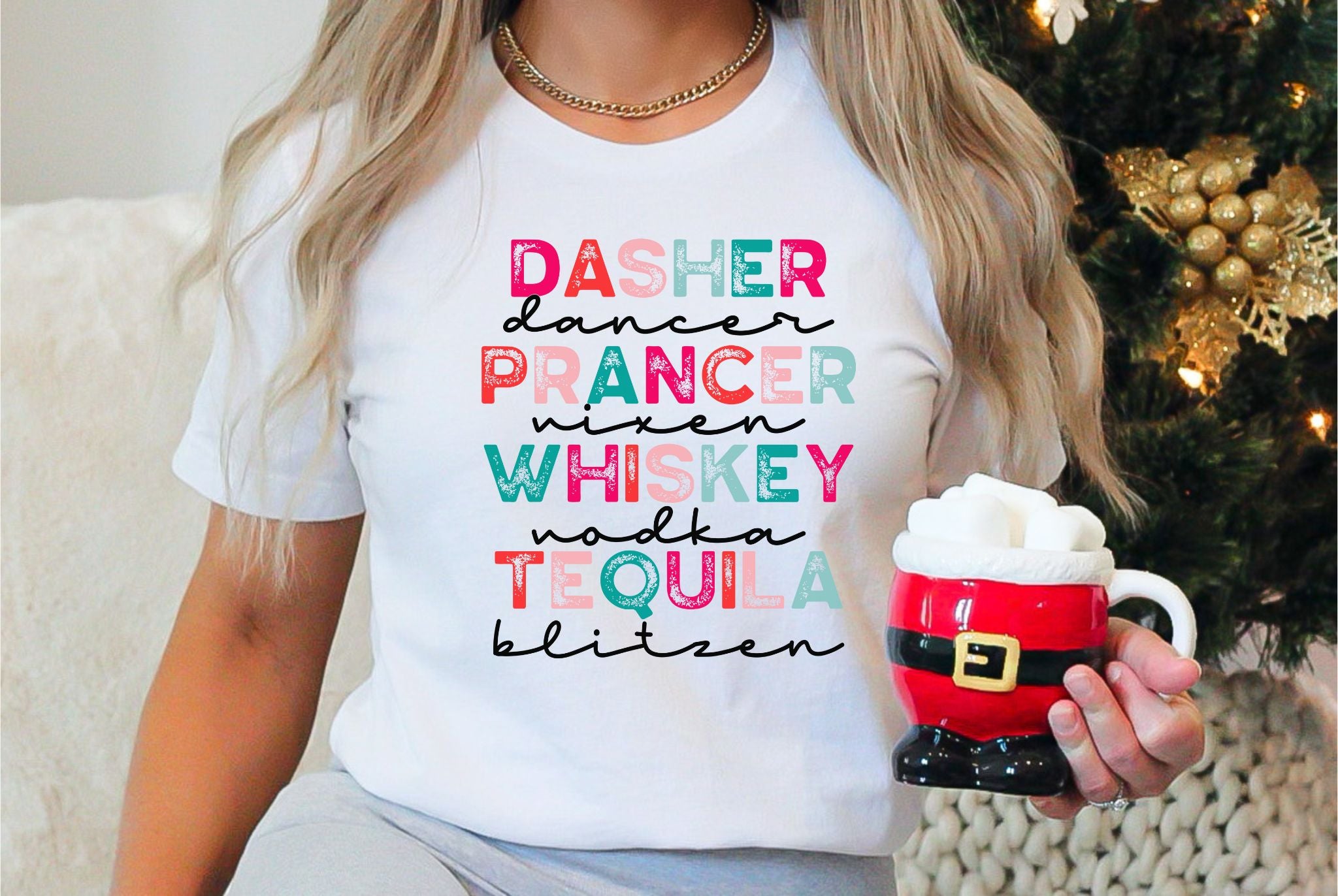 Reindeer & Liquor Colorful Print Shirt